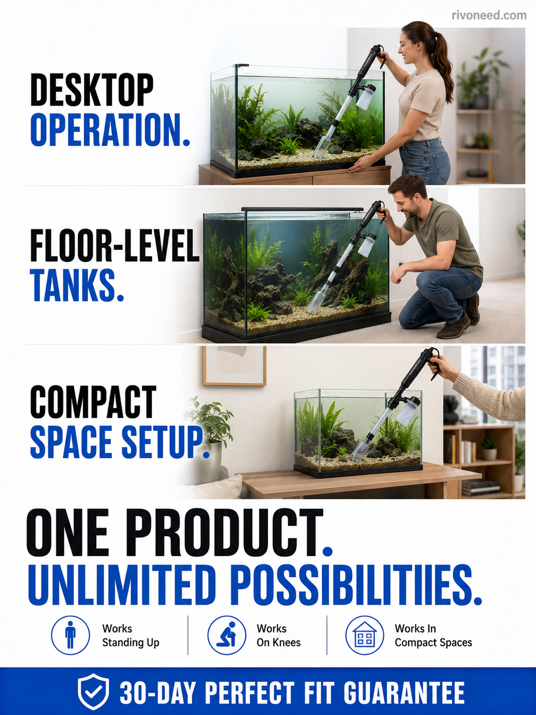 ๐ 50% OFF NOW! Electric Aquarium Gravel Cleaner โ Powerful Suction Fish Tank Vacuum Siphon, Easy Gravel Cleaning & Water Changing, Automatic Aquarium Maintenance Tool