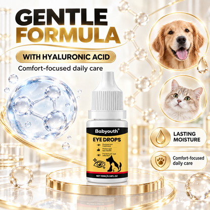 Babyouth Eye Care Solution for Cats and Dogs—for daily tear stain cleaning; supports eye comfort for cataract concerns, gentle care, mild formula, and easy to use.