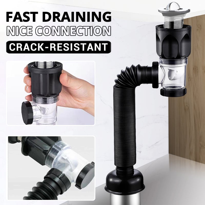 Telescopic drain pipe against odor