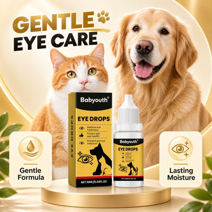 Babyouth Eye Care Solution for Cats and Dogs—for daily tear stain cleaning; supports eye comfort for cataract concerns, gentle care, mild formula, and easy to use.