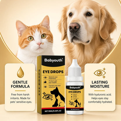 Babyouth Eye Care Solution for Cats and Dogs—for daily tear stain cleaning; supports eye comfort for cataract concerns, gentle care, mild formula, and easy to use.