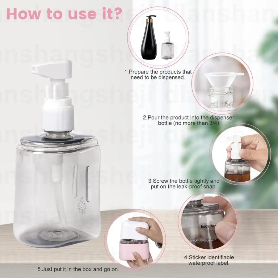 🔥Sale:50% OFF🔥Mini Shampoo Dispenser Portable Travel Bottle Set