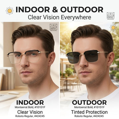 👓Outdoor photochromic blue light blocking glasses