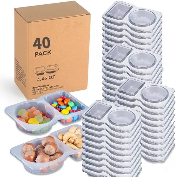 💥BUY 5 GET 5 FREE💥🥐Double Compartment Snack Containers With Lids