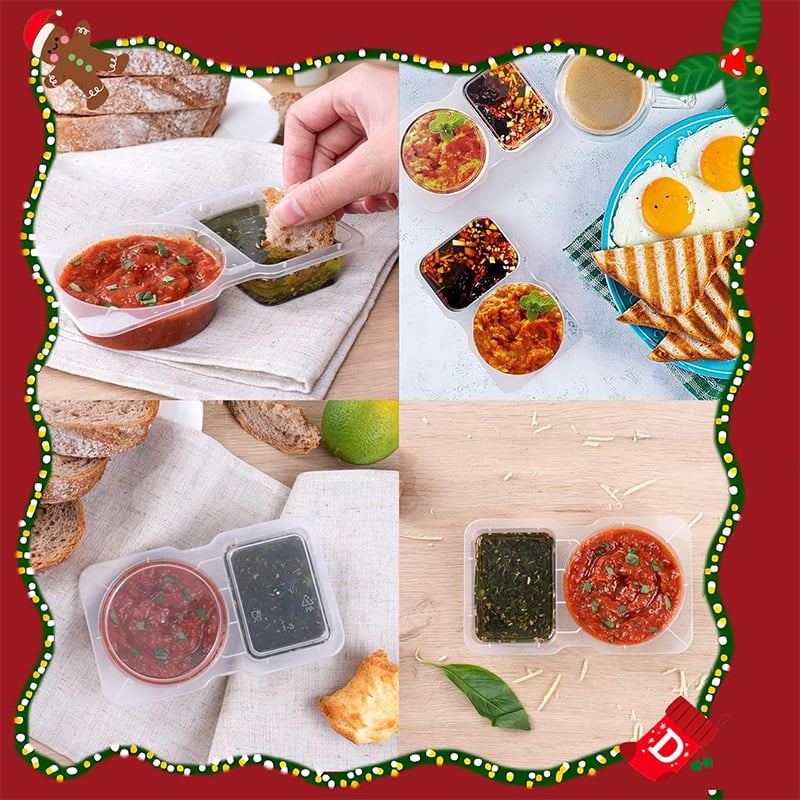💥BUY 5 GET 5 FREE💥🥐Double Compartment Snack Containers With Lids