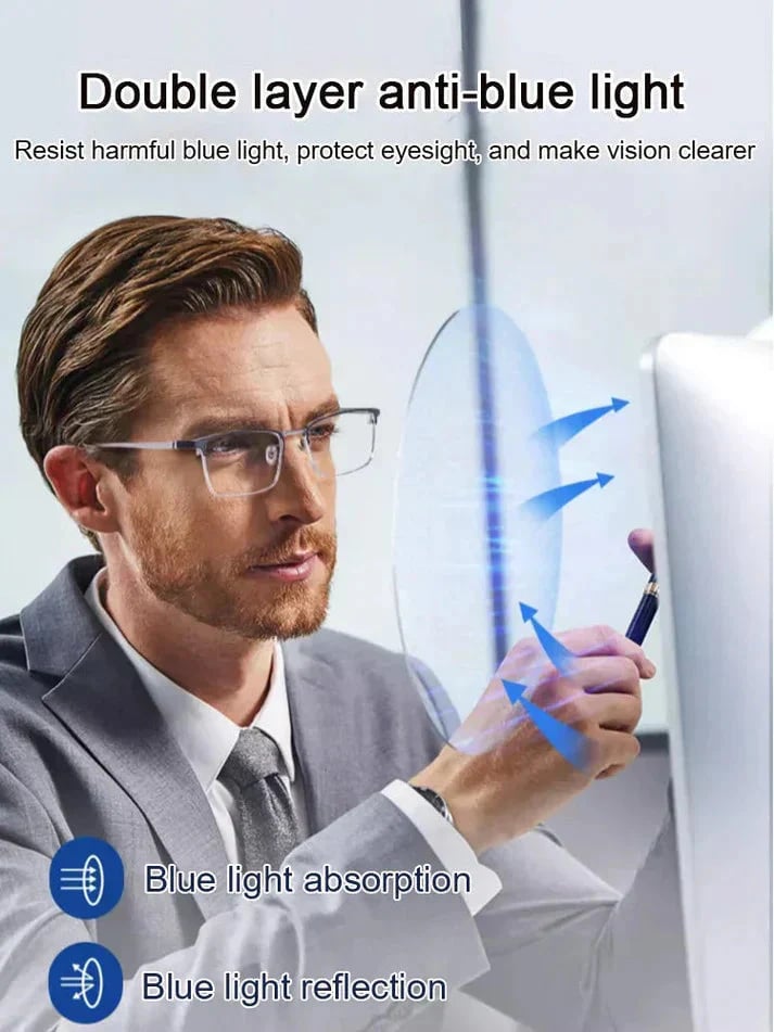 🎁70% Off🔥Ultra Light Anti Blue Presbyopic Glasses-👓Intelligent Zoom 100°-500° (Auto Recognition)