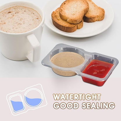 💥BUY 5 GET 5 FREE💥🥐Double Compartment Snack Containers With Lids