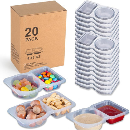 💥BUY 5 GET 5 FREE💥🥐Double Compartment Snack Containers With Lids