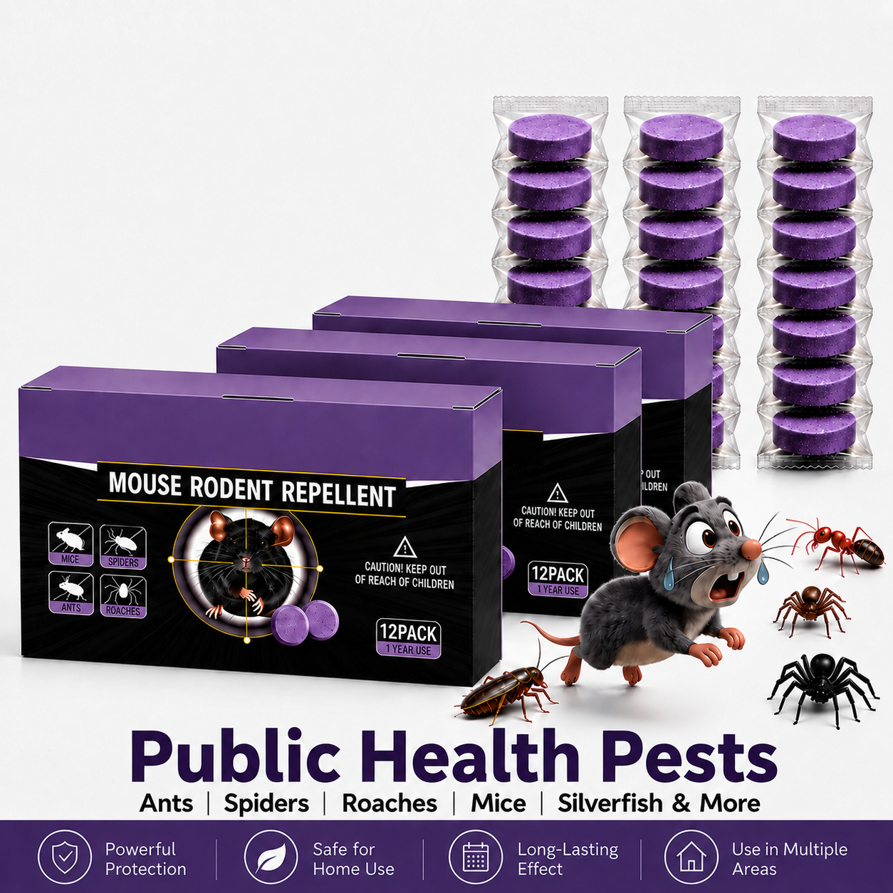 ✅ 10,000+ Happy Customers 🐭 All-Natural Peppermint & Cinnamon Pest & Rodent Repellent Pucks 🕷️🐍