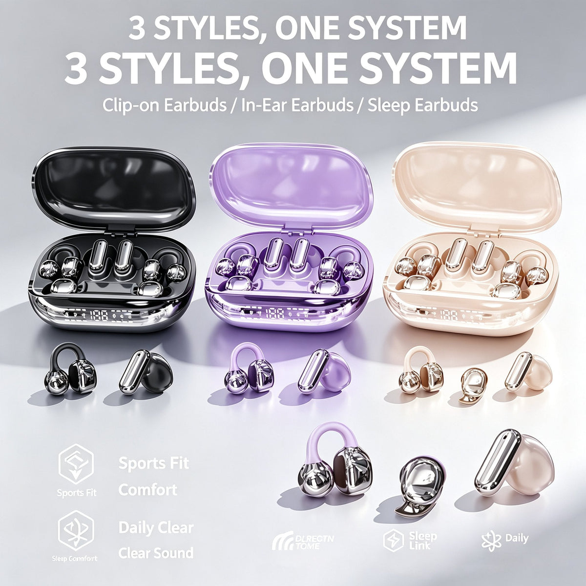 3-in-1 Bluetooth Wireless Earbuds with Chargeable Power Bank Case