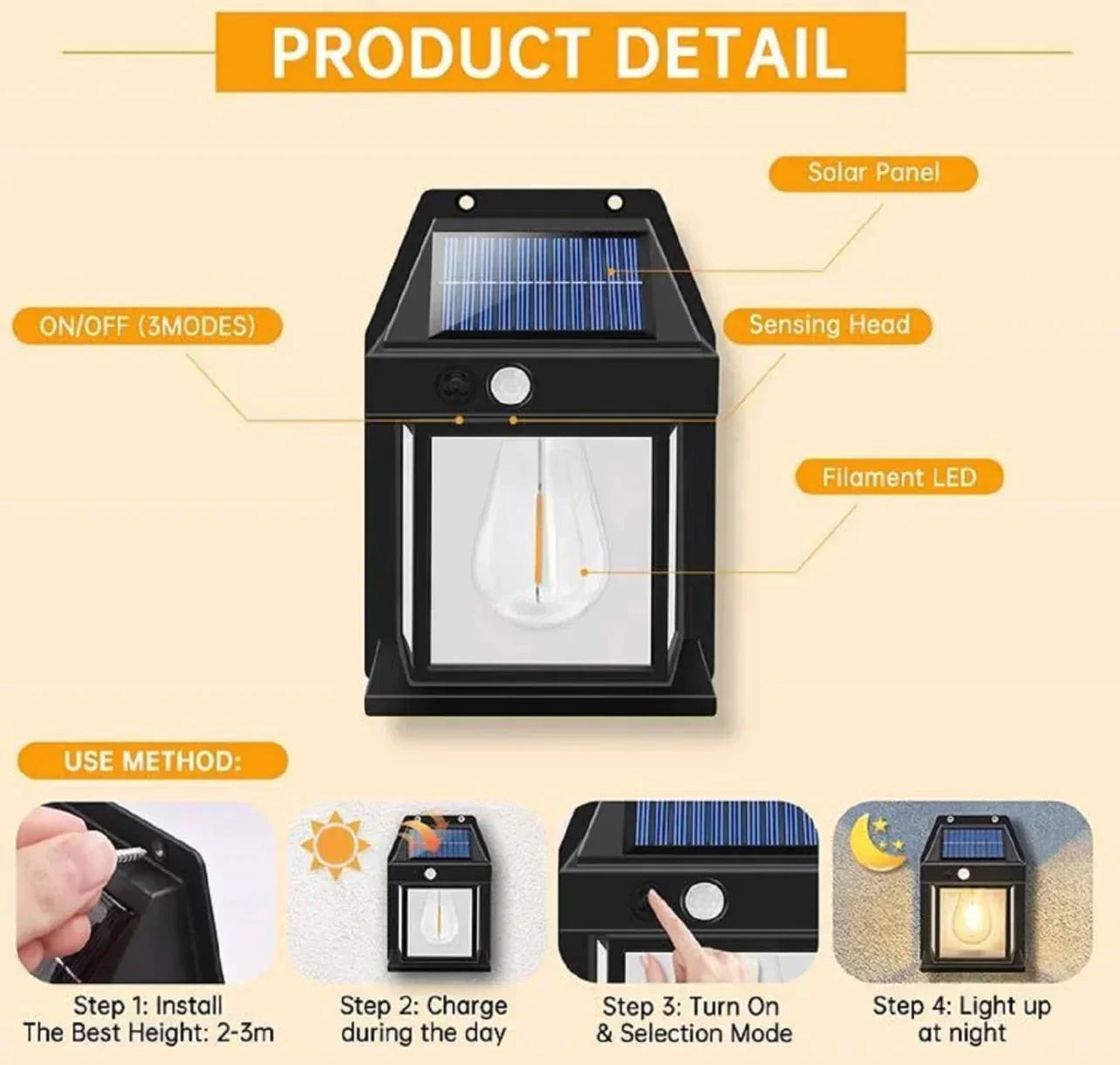 🏆Flash Sale 50K+ SOLD!🔥Solar Tungsten Wall Light