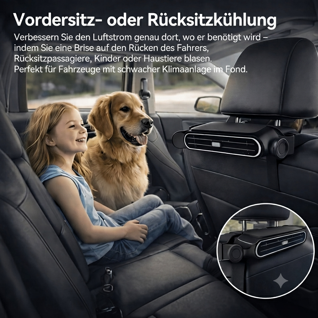 🔥 Kabelloser Universal-Autositzlüfter für Vorder- und Rücksitze, Hitzeentlastendes Luftbelüftungskissen, verhindert verschwitzte, klebrige Rücken bei heißen Sommerfahrten