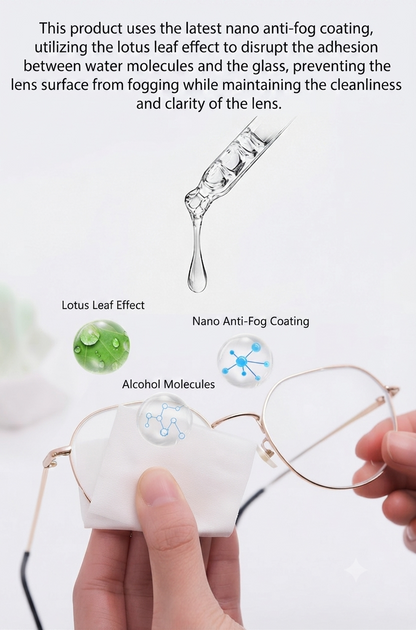 🔥Disposable Anti-Fog Lens Cleaning Wipes For Glasses & Helmets