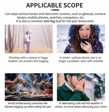 🔥Disposable Anti-Fog Lens Cleaning Wipes For Glasses & Helmets