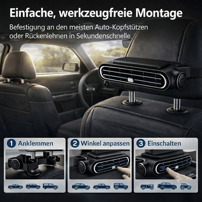 🔥 Kabelloser Universal-Autositzlüfter für Vorder- und Rücksitze, Hitzeentlastendes Luftbelüftungskissen, verhindert verschwitzte, klebrige Rücken bei heißen Sommerfahrten
