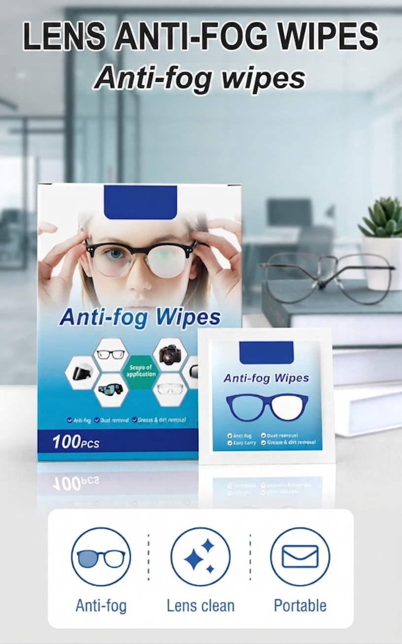 🔥Disposable Anti-Fog Lens Cleaning Wipes For Glasses & Helmets