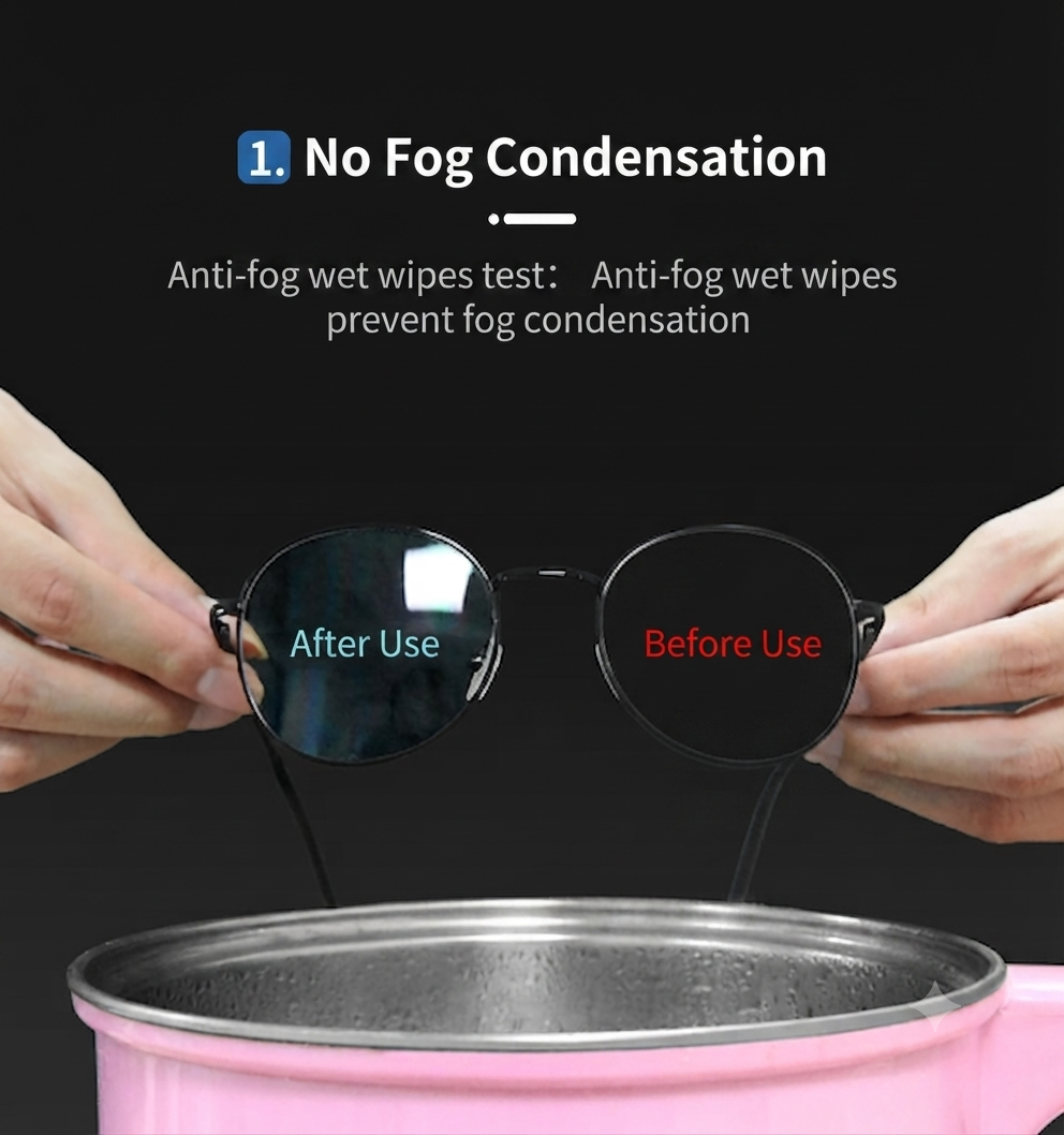 🔥Disposable Anti-Fog Lens Cleaning Wipes For Glasses & Helmets