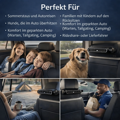 🔥 Kabelloser Universal-Autositzlüfter für Vorder- und Rücksitze, Hitzeentlastendes Luftbelüftungskissen, verhindert verschwitzte, klebrige Rücken bei heißen Sommerfahrten