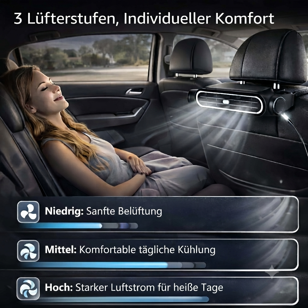 🔥 Kabelloser Universal-Autositzlüfter für Vorder- und Rücksitze, Hitzeentlastendes Luftbelüftungskissen, verhindert verschwitzte, klebrige Rücken bei heißen Sommerfahrten