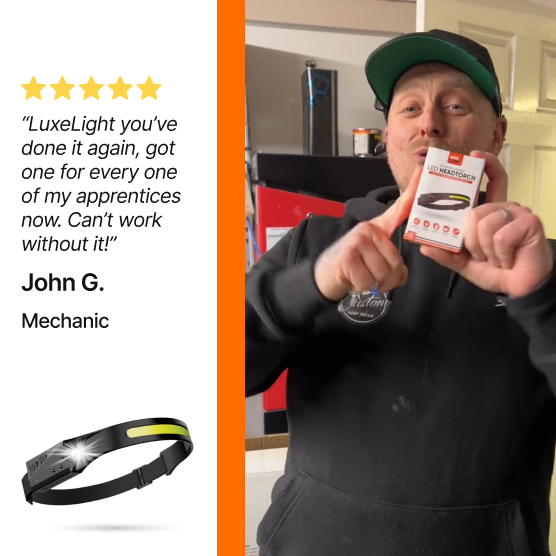 50% OFF🔥LIGHT WHERE YOU LOOK + BOTH HANDS FREE🎁LuxeLight™ LED Headlamp