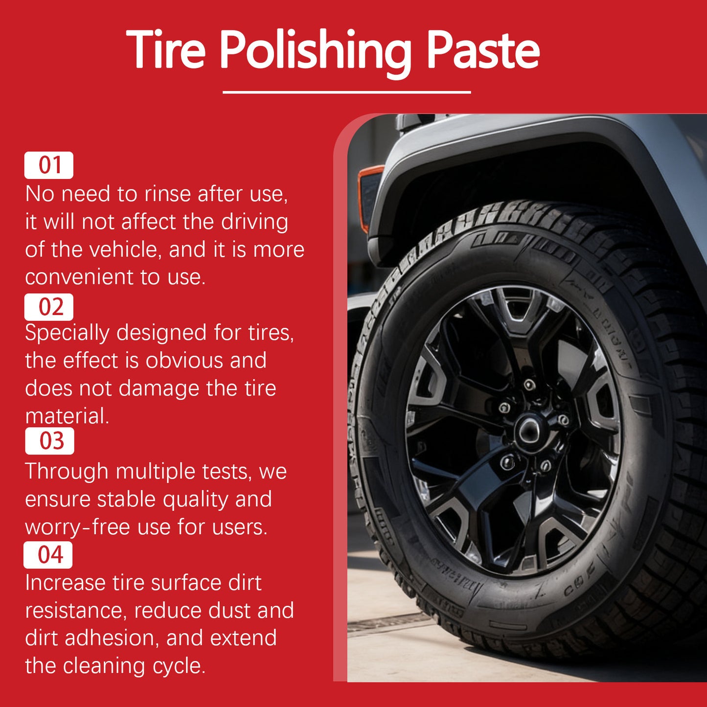 ✅ All Vehicle Tire Gloss Conditioner, Buy 1 Get 1 Free – Perfect for Daily Cars, Off-Road Trucks & Classic Car Tire Care