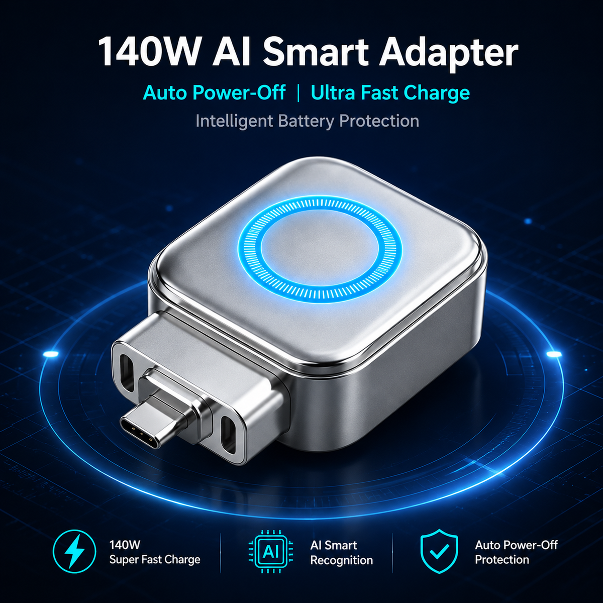 ⚡ Intelligent Auto Power-Off Charger for Safer Overnight Charging and Longer Battery Life