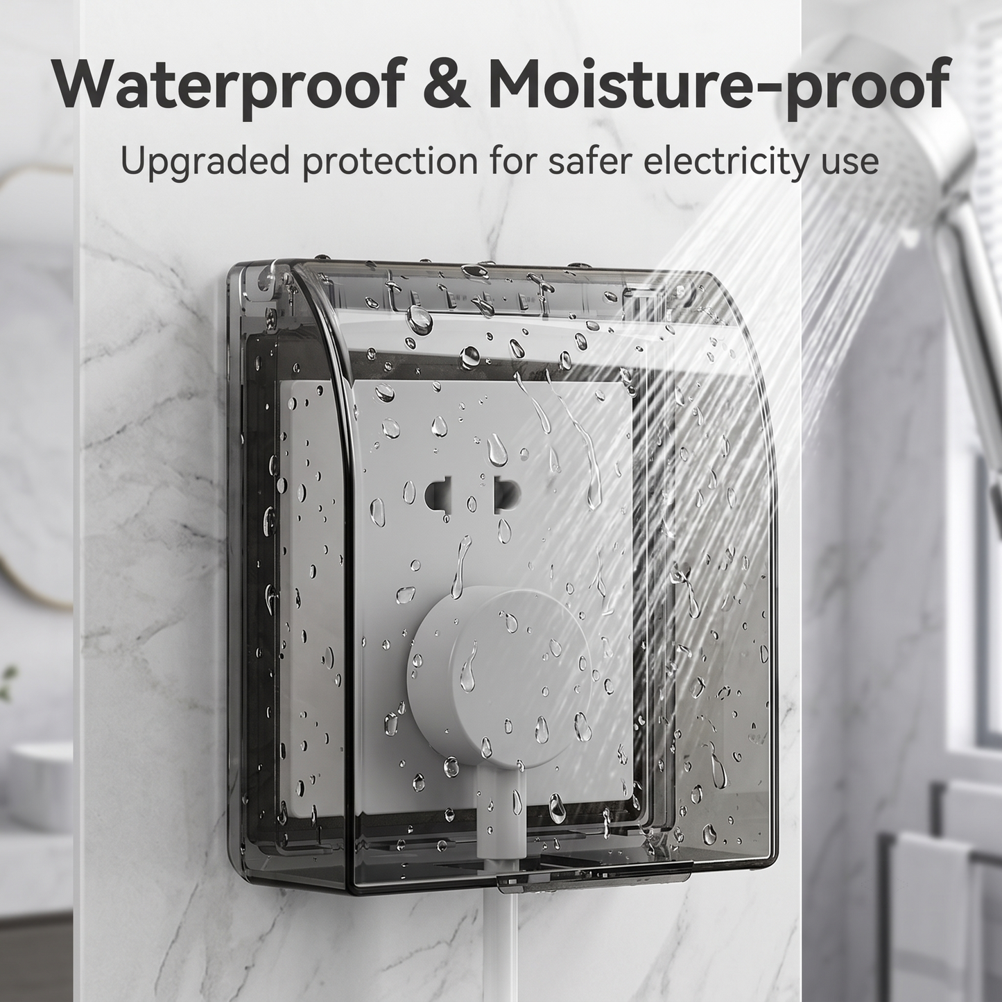 🚿Waterproof Socket Cover｜Protect Bathroom Outlets From Splashes & Steam