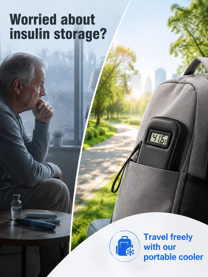 🔥🔥Insulin Cooler Travel Case with Temperature Display