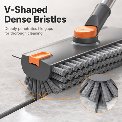 ⚡Hot Sale 360° Rotatable V Shape Hard Bristle Tile Grout Cleaning Brush