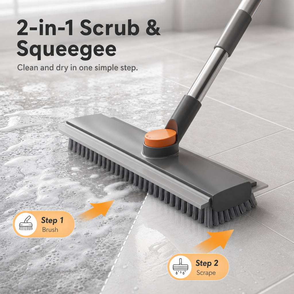⚡Hot Sale 360° Rotatable V Shape Hard Bristle Tile Grout Cleaning Brush