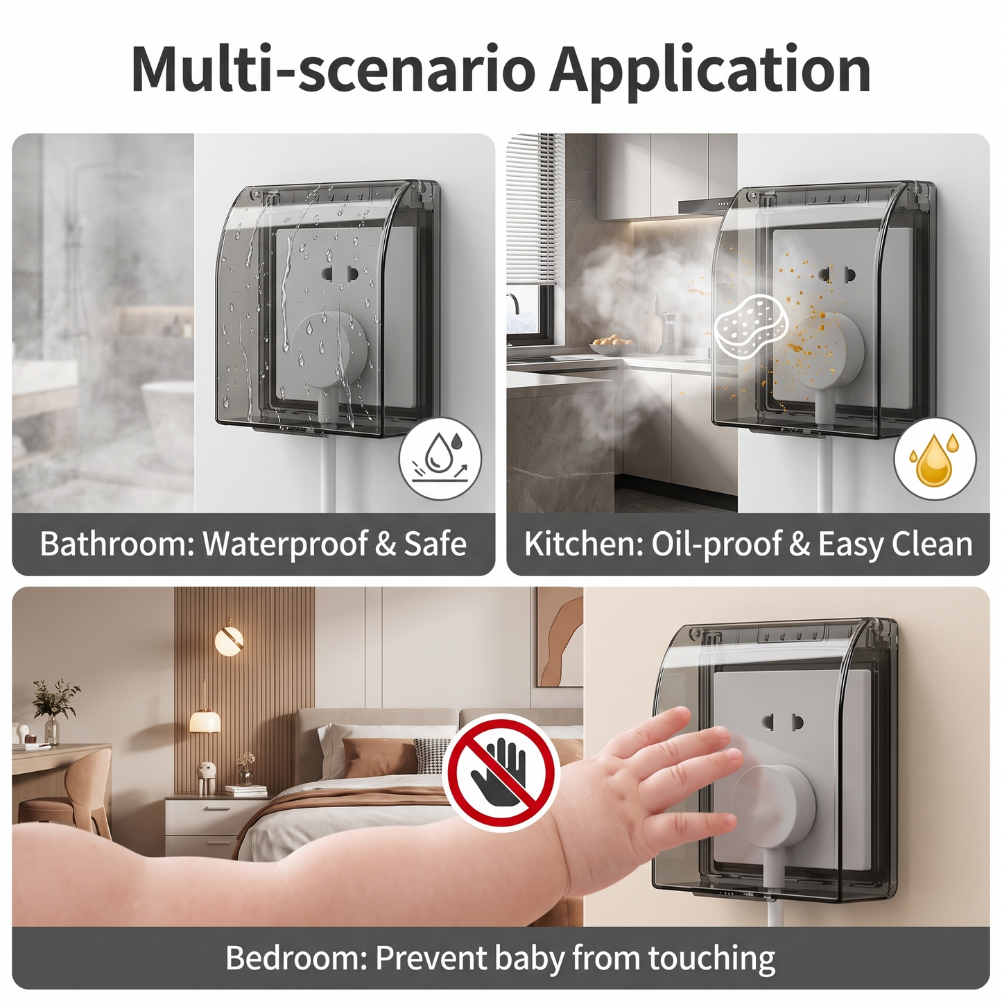 🚿Waterproof Socket Cover｜Protect Bathroom Outlets From Splashes & Steam
