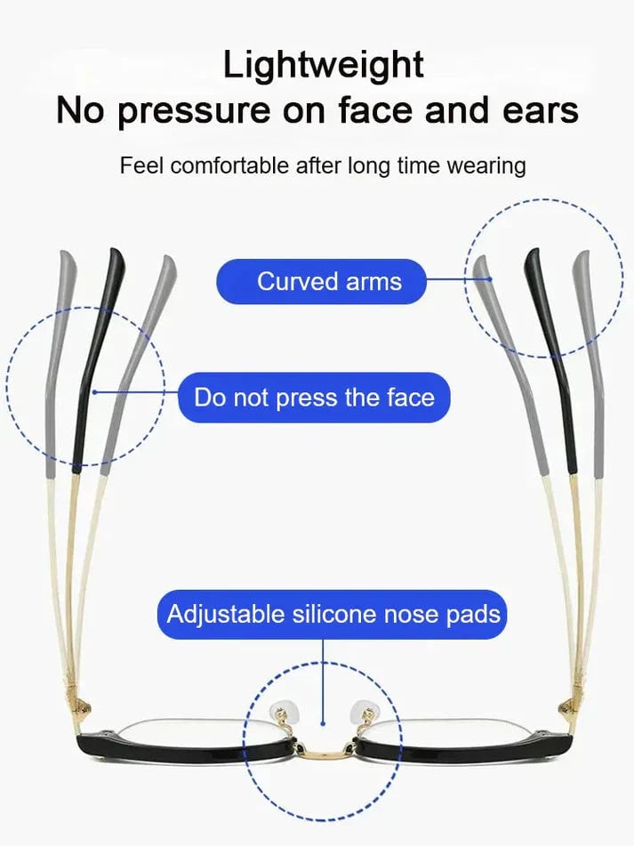 🎁70% Off🔥Ultra Light Anti Blue Presbyopic Glasses-👓Intelligent Zoom 100°-500° (Auto Recognition)