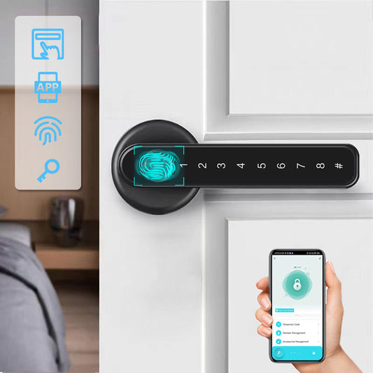 🔥Sale 50% Off🔥 Fingerprint Smart Door Lock Handle with Bluetooth APP control📱🔒