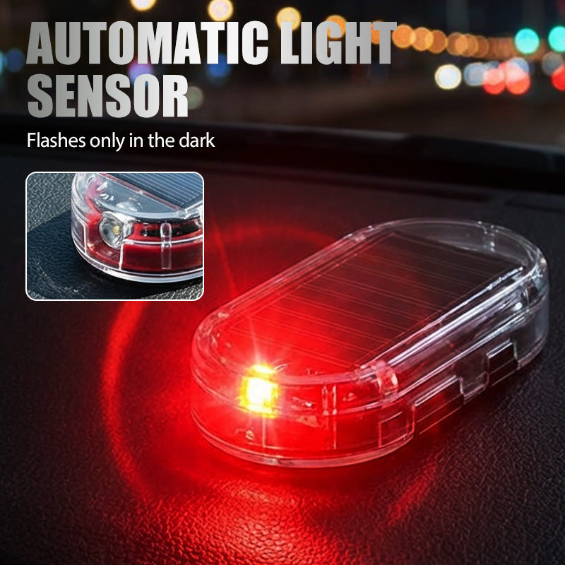 🥳2026 HOT SALE🚗🌞 Solar Car Anti-Theft Light – solar + USB charged, auto-flashes at night. Realistic LED mimics active alarm – deters thieves without wiring. Heat-resistant, stick & go! 🛡️💡