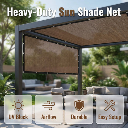 ☀UV rays burn plants & overheat parked cars? HDPE shade net with metal grommets blocks sun, repels bugs and resists light rain!