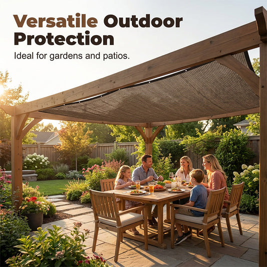 ☀UV rays burn plants & overheat parked cars? HDPE shade net with metal grommets blocks sun, repels bugs and resists light rain!