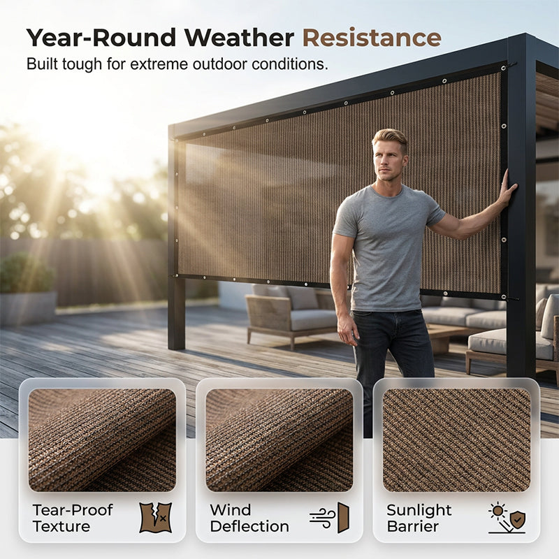 ☀UV rays burn plants & overheat parked cars? HDPE shade net with metal grommets blocks sun, repels bugs and resists light rain!