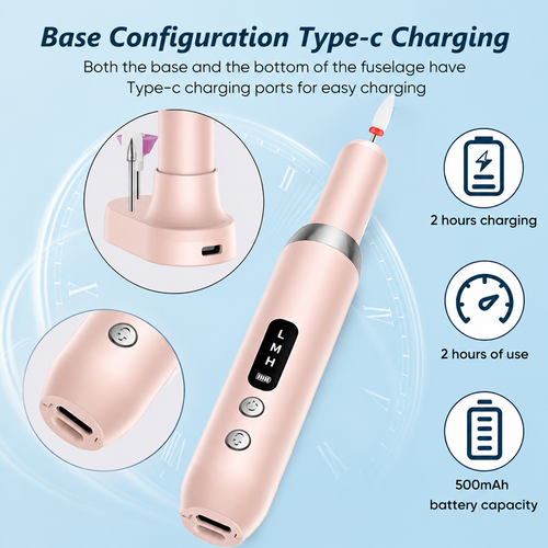 🔥Limit Time 50% OFF🔥Cordless Electric Nail Drill Machine with Charging Base