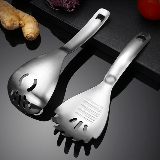 Multipurpose Stainless Steel Kitchen Spoon‑2‑in‑1 Cooking Utensil with Grater & Drain Holes, Multi‑Function Skimmer Spoon for Straining, Stirring, Grating Ginger Garlic