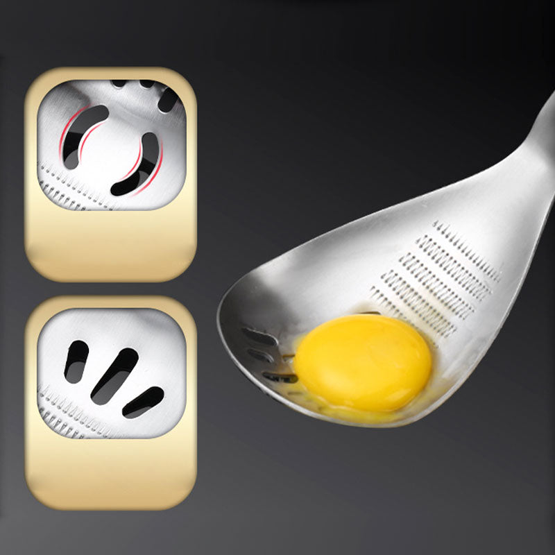 Multipurpose Stainless Steel Kitchen Spoon‑2‑in‑1 Cooking Utensil with Grater & Drain Holes, Multi‑Function Skimmer Spoon for Straining, Stirring, Grating Ginger Garlic