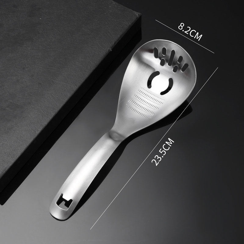 Multipurpose Stainless Steel Kitchen Spoon‑2‑in‑1 Cooking Utensil with Grater & Drain Holes, Multi‑Function Skimmer Spoon for Straining, Stirring, Grating Ginger Garlic