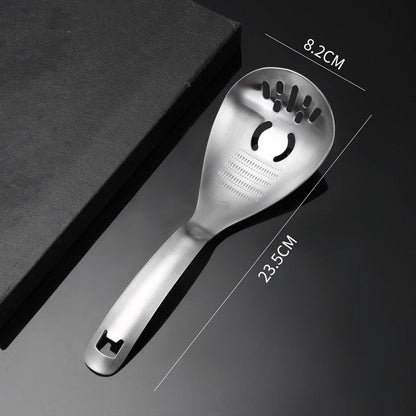 Multipurpose Stainless Steel Kitchen Spoon‑2‑in‑1 Cooking Utensil with Grater & Drain Holes, Multi‑Function Skimmer Spoon for Straining, Stirring, Grating Ginger Garlic