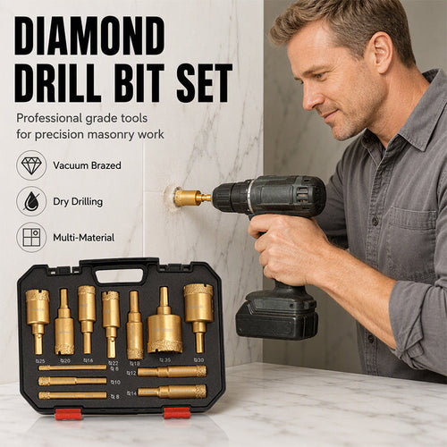 🛠️12-Piece Dry Diamond Tile Hole Saw Kit