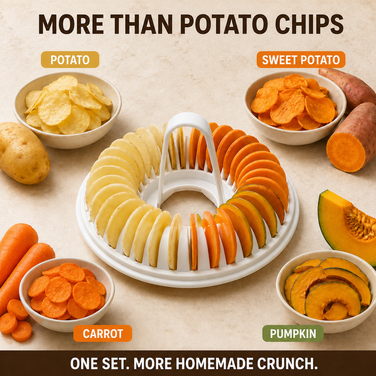 Microwave Potato Chip Maker with Slicer Bowl Set