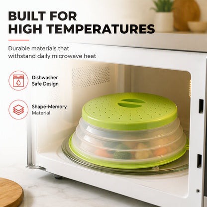 🍲✨ Buy One Get One Free – 2-in-1 Foldable Microwave Oven Splash Cover