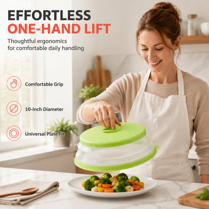 🍲✨ Buy One Get One Free – 2-in-1 Foldable Microwave Oven Splash Cover