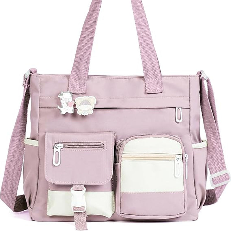 🏆Flash Sale 50K+ SOLD!🔥Cute Messenger Bag for Teen Girls with 2 Badges
