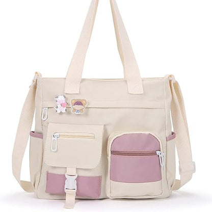 🏆Flash Sale 50K+ SOLD!🔥Cute Messenger Bag for Teen Girls with 2 Badges
