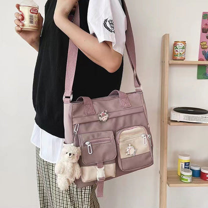 🏆Flash Sale 50K+ SOLD!🔥Cute Messenger Bag for Teen Girls with 2 Badges