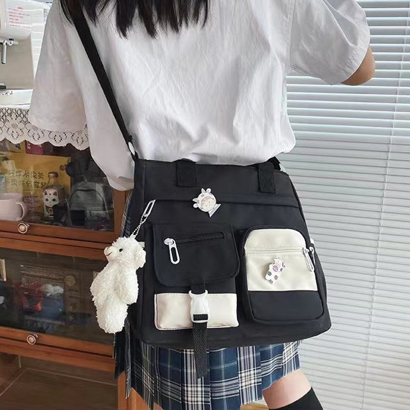 🏆Flash Sale 50K+ SOLD!🔥Cute Messenger Bag for Teen Girls with 2 Badges